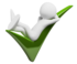 3d white character resting check