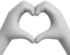 3d white heart hands peace love 