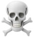 3d white skull crossbones emoji 
